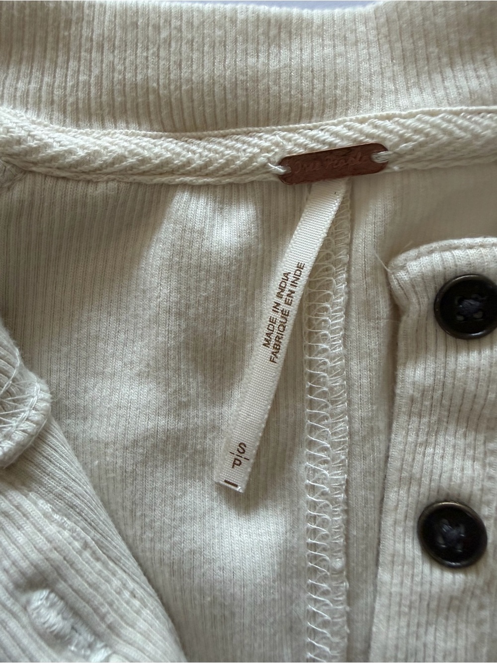 Free People Fleur Embroidered Cuff Henley size Small - Picture 8 of 11